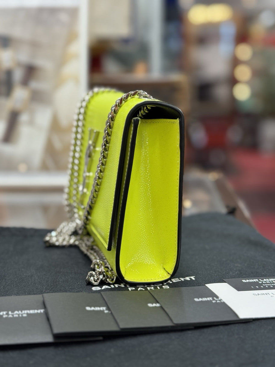 Yves Saint Laurent Kate YSL Summer Edition Neon Gelb Leder Umhängetasche