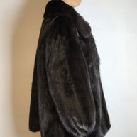 Moderne Nerzjacke dunkelbraun Sonderanfertigung vom Kürschner Gr. 36/38 Damen