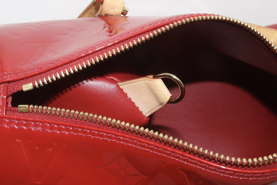 Louis Vuitton Papillon 30 Vernis Leder Rot Damentasche