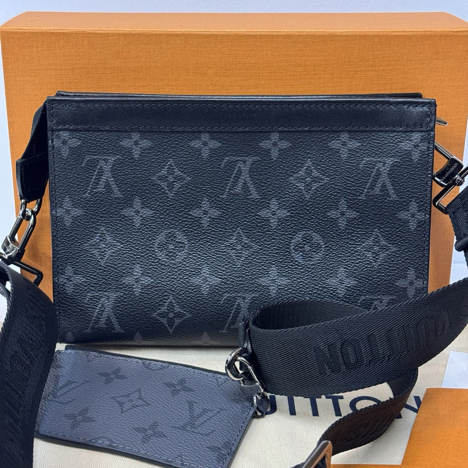 Louis Vuitton Gaston Wearable Geldbörse Umhängetasche M81124 Monogram Eclipse