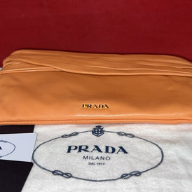 Prada Damen Clutch Abendtäschchen Pochette BP0316 Nappa Corallo Apricot