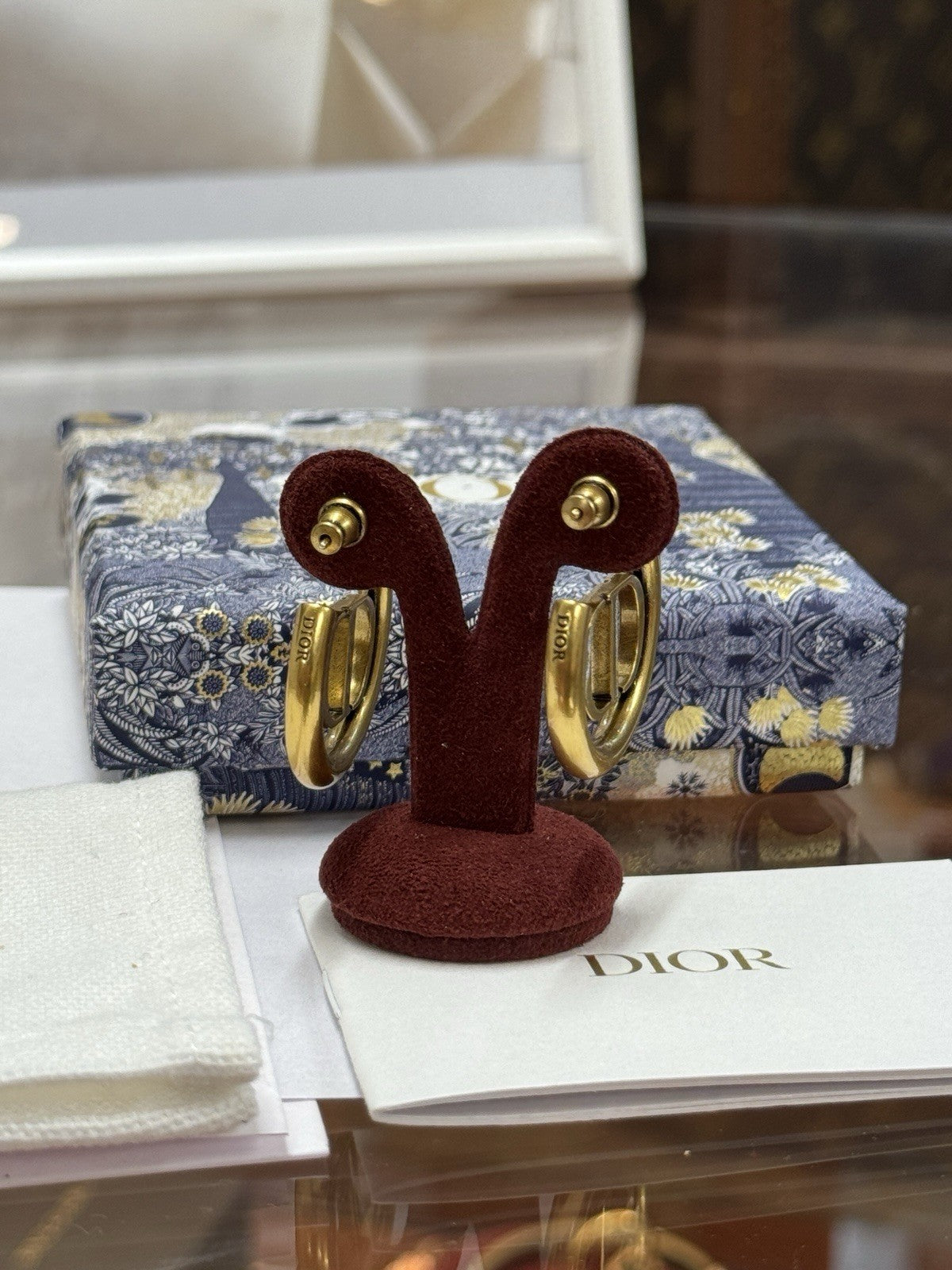 Dior Creolen, Ohrringe CD Montaigne Gold E1285, Christian Dior Hoop Earrings