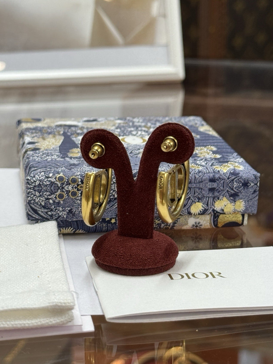 Dior Creolen, Ohrringe CD Montaigne Gold E1285, Christian Dior Hoop Earrings