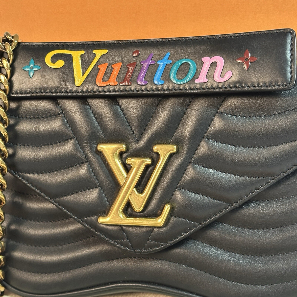 Louis Vuitton M51498 New Wave Chain Bag MM Schwarz Leder Umhängetasche