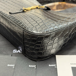 Saint Laurent Schultertasche Le 5 à 7 Hobo Bag Medium Schwarz Gold Leder