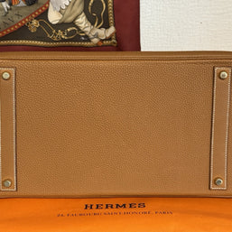 Hermes Birkin Bag 40 Veau Togo Leder Braun/Beige & Gold mit Orig. Rechnung!