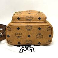 MCM Stark Rucksack Mini Backpack Bebe Boo Cognac mit seitlichen Nieten