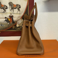 Hermes Birkin Bag 40 Veau Togo Leder Braun/Beige & Gold mit Orig. Rechnung!