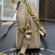 Prada Bandoliera Chain Bag Saffiano Leder Cipria Rosa Puder Umhängetasche 1BH149