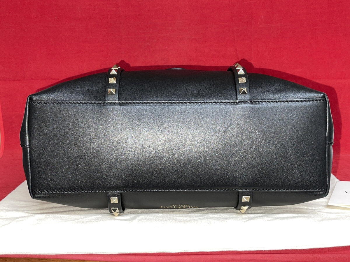 Valentino Garavani Rockstud Double Handle Bag Schwarz Damen Handtasche Shopper
