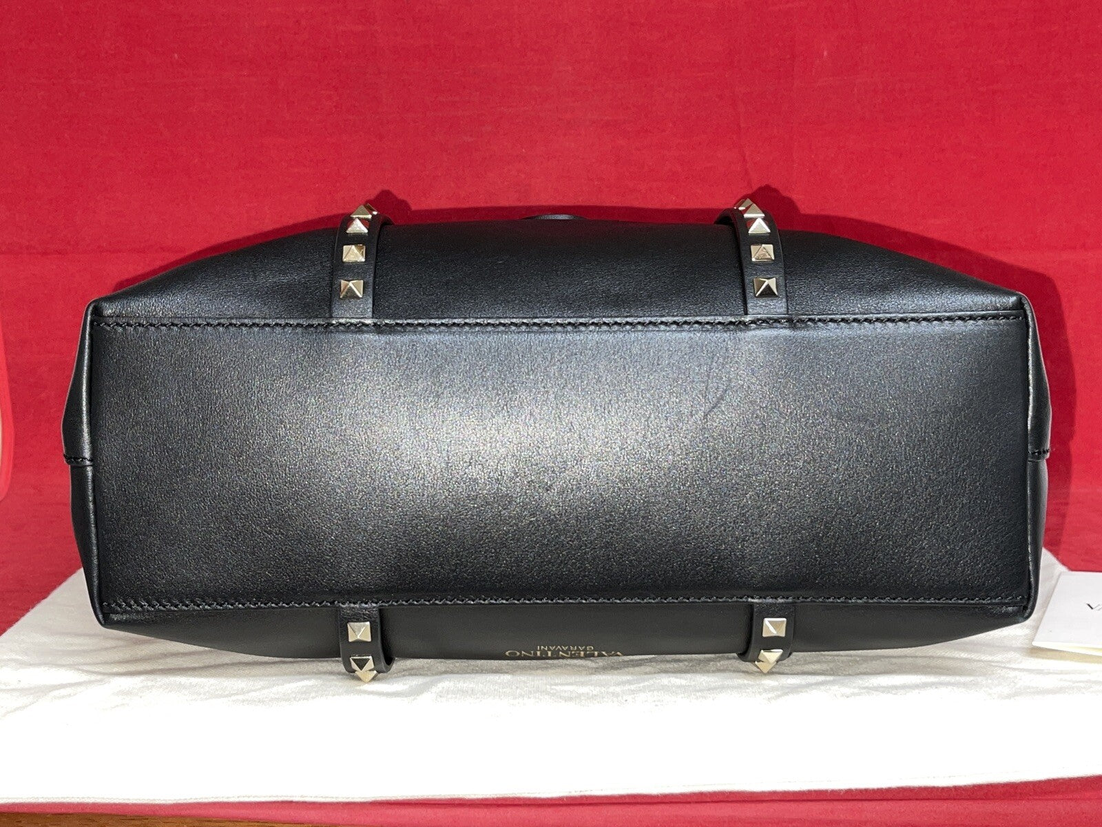 Valentino Garavani Rockstud Double Handle Bag Schwarz Damen Handtasche Shopper