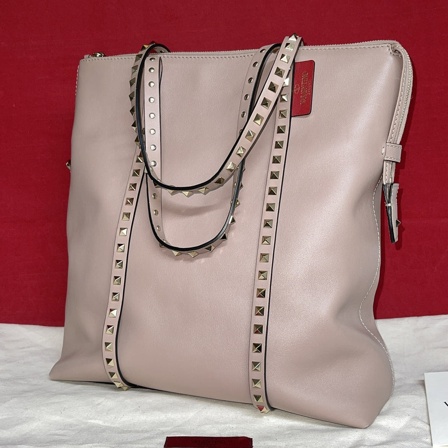 Valentino Garavani Rockstud Double Handle Bag Poudre Damen Handtasche Shopper