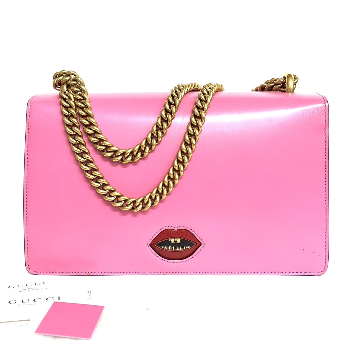 Gucci 431777 GG Marmont Pink Heart Shoulder Bag Schultertasche mit Herz Patch