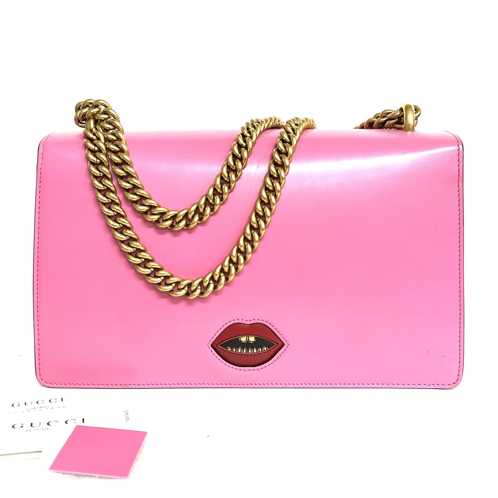 Gucci 431777 GG Marmont Pink Heart Shoulder Bag Schultertasche mit Herz Patch