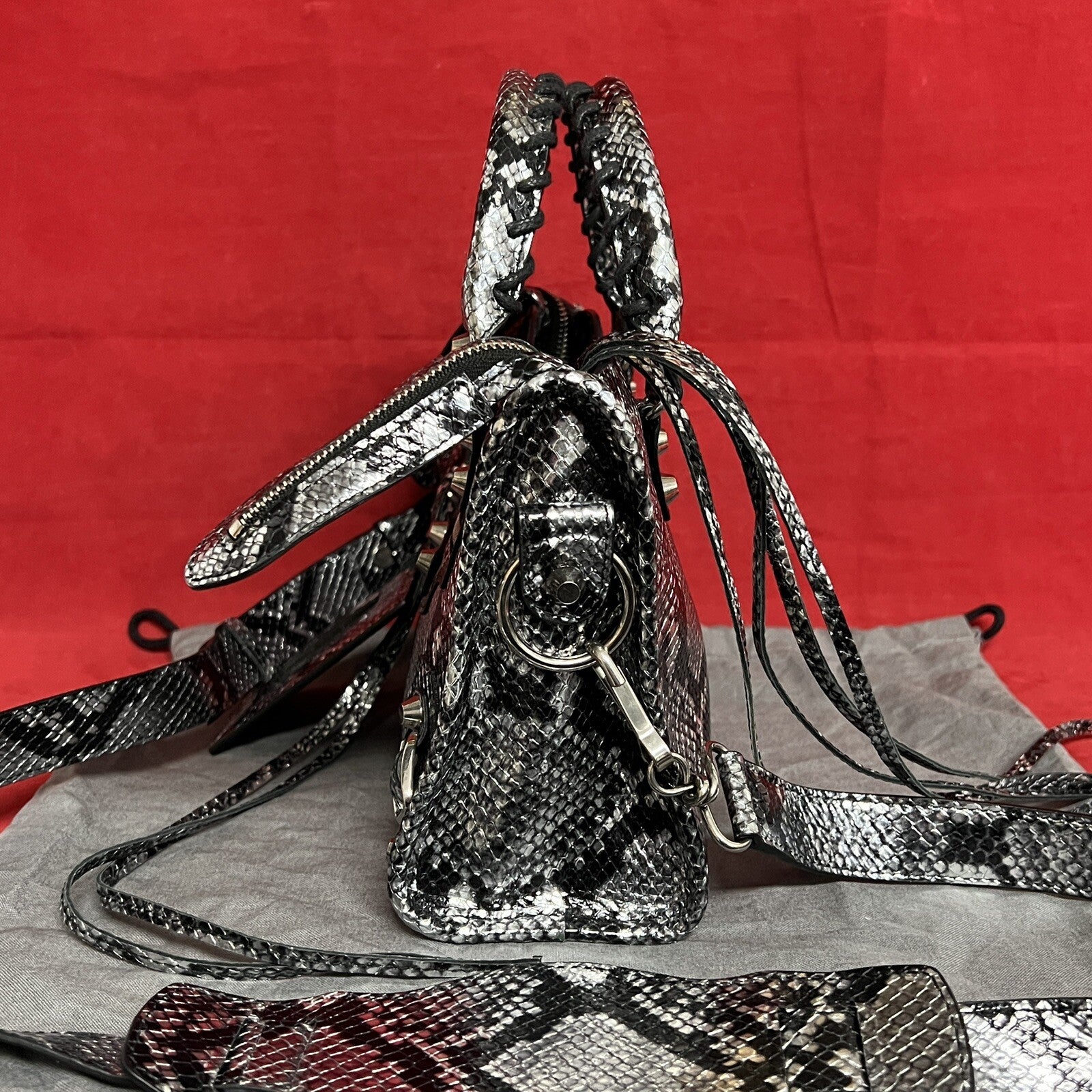 Balenciaga Neo Classic City kleine Damen Umhängetasche Python Leder