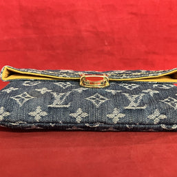 Louis Vuitton Pochette Accessoires Denim/Jeans Clutch Monogram 2006