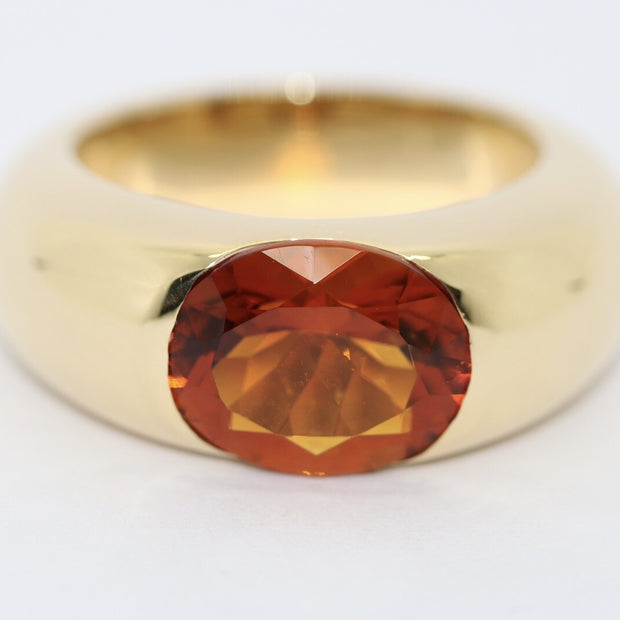 Massiver Wempe Ring mit großem Citrin im Facettenschliff 750er Gelbgold Gr. 51