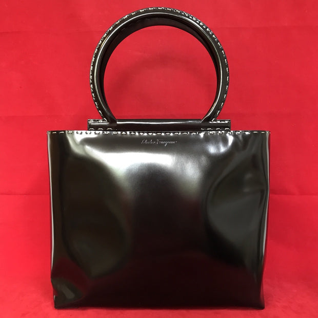 Große Salvatore Ferragamo Damen Handtasche schwarz