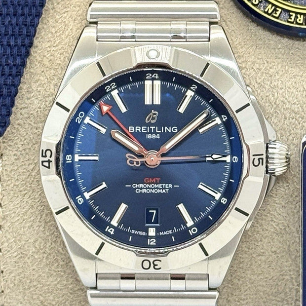 Breitling Chronomat Automatic GMT 40 Blau 2024 Fullset A32398101C1A1