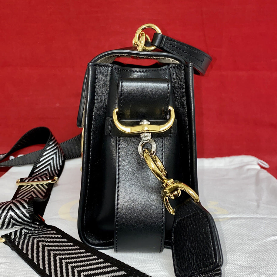 Chloe Tess Day Mini Crossbody Bag Leather Black kleine Umhängetasche Schwarz