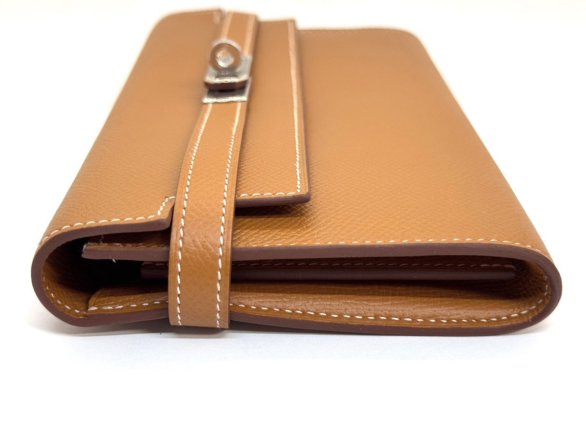 Hermes Kelly To Go Wallet Long Epsom Gold Braun Palladium Portemonnaie 2018