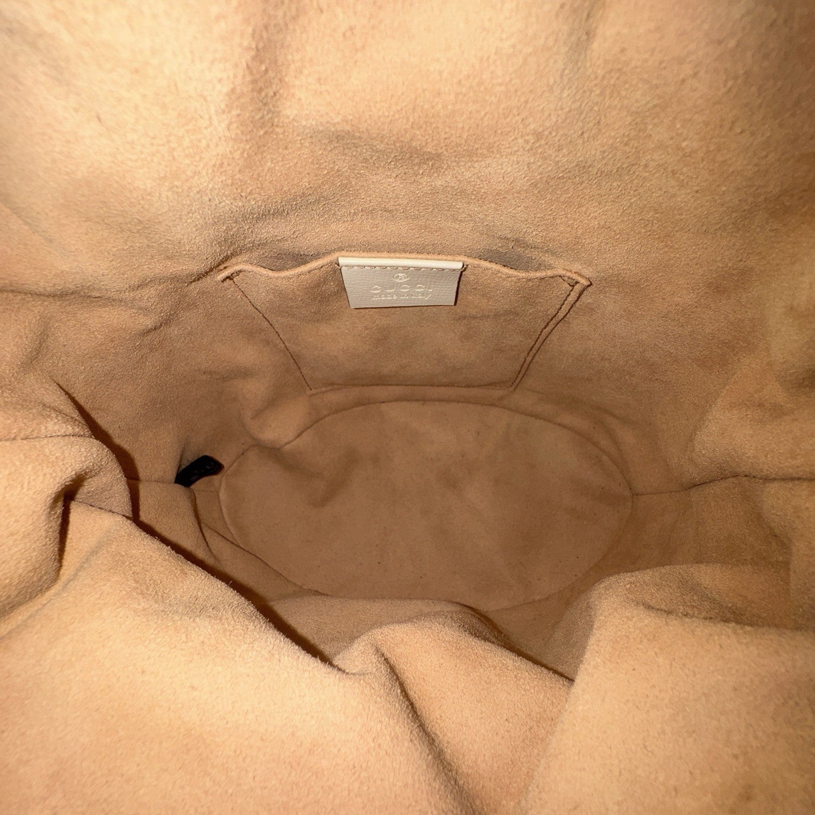 Gucci Horsebit Bucket Bag Umhängetasche Weiß Leder GG Supreme