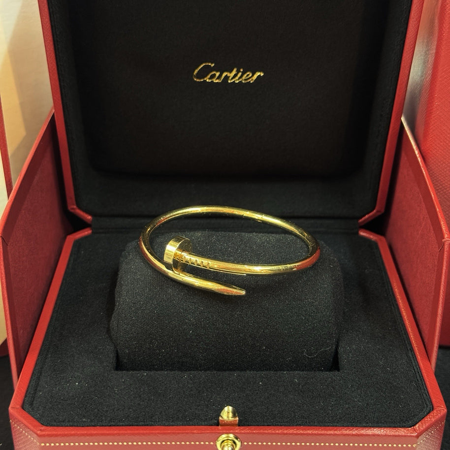 CARTIER JUSTE UN CLOU ARMREIF, ARMBAND, KLASSISCHES MODELL GELBGOLD GR. 15 2023