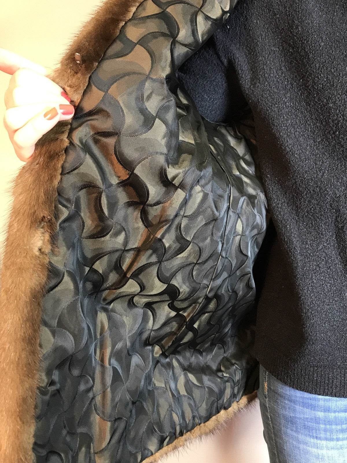 Schöne Nerzjacke naturbraun vom Kürschner Gr. 34/36 Damen