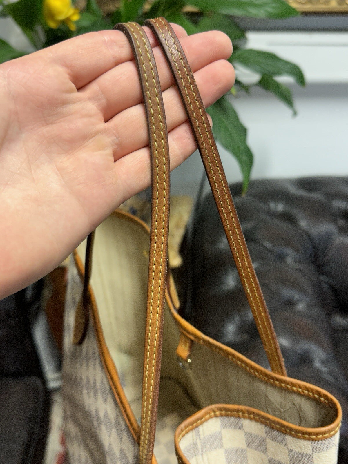 Louis Vuitton Neverfull MM + Pochette Damier Azur 2019 Shopper