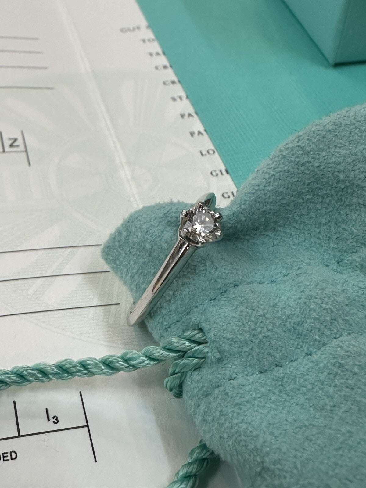 Tiffany & Co. Verlobungsring Platin 950-Gr.52 - Box & Zertifikat 0,30 CT - VVS1