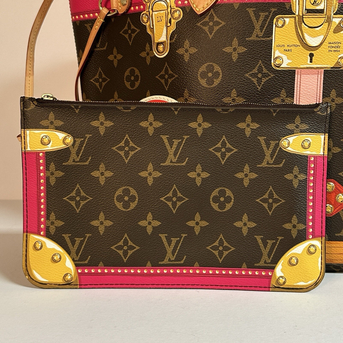Louis Vuitton Summer Trunk Monogram Neverfull MM Tote Bag M41390