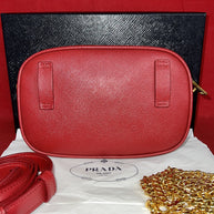 Prada Saffiano Lux Fuoco Rot 1BL007 Bum Bag Belt Gürteltasche Umhängetasche