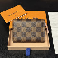 Louis Vuitton Rosalie Coin Geldbörse Portemonnaie Damier Ebene & Rose Ballerine