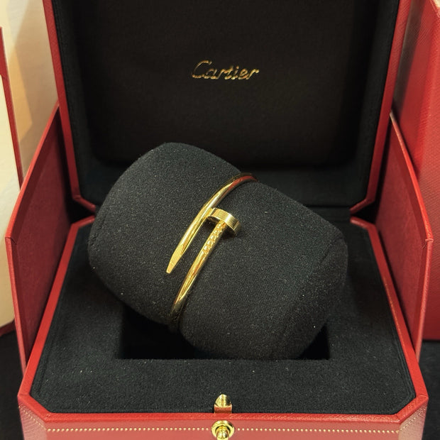 CARTIER JUSTE UN CLOU ARMREIF, ARMBAND, KLASSISCHES MODELL GELBGOLD GR. 15 2023