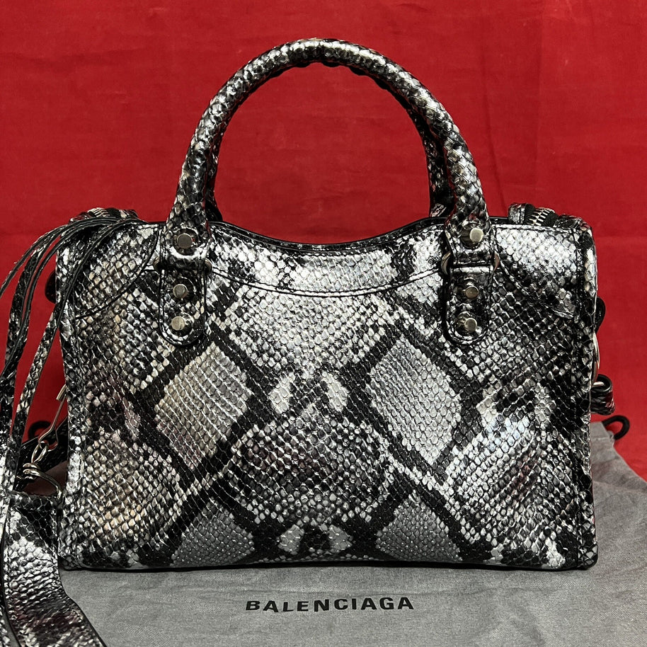 Balenciaga Neo Classic City kleine Damen Umhängetasche Python Leder