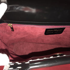 Große Salvatore Ferragamo Damen Handtasche schwarz