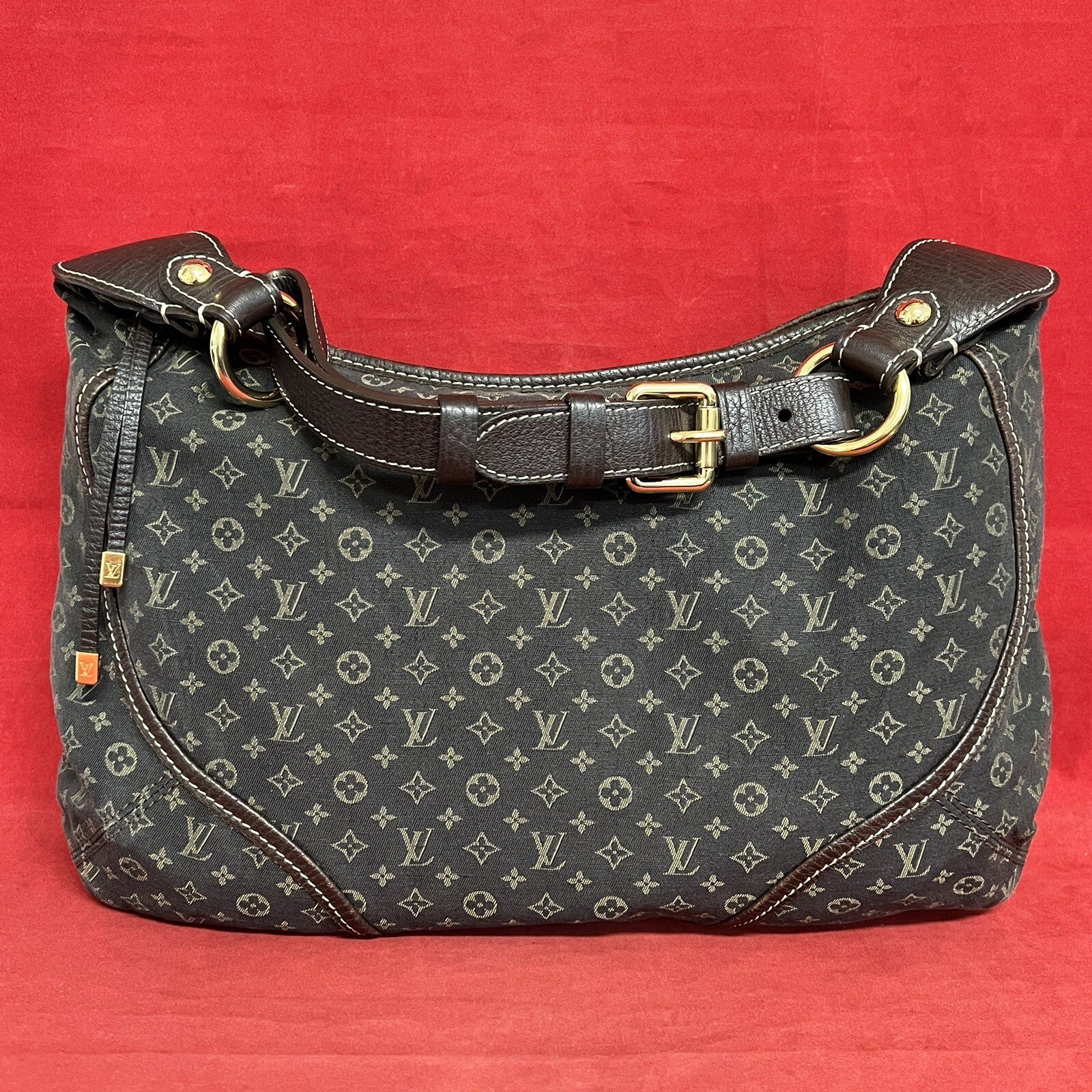 Louis Vuitton Manon MM Mini Lin Monogram Damen Schultertasche Hobo Bag