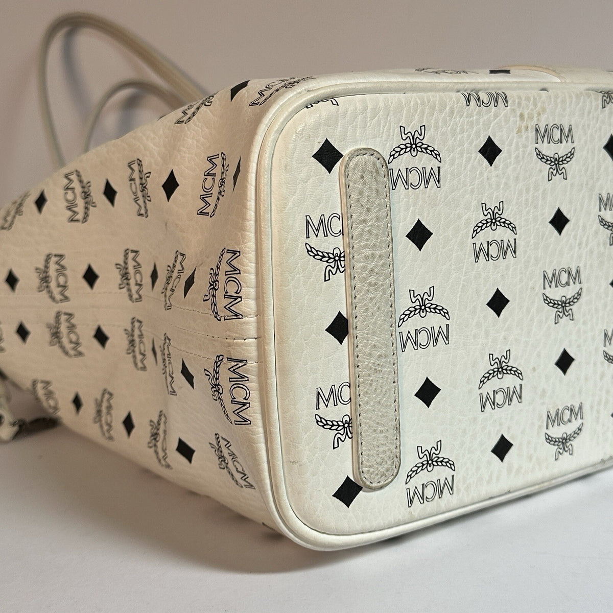 MCM REVERSIBLE LIZ SHOPPER IN VISETOS - SHOPPING BAG - WHITE