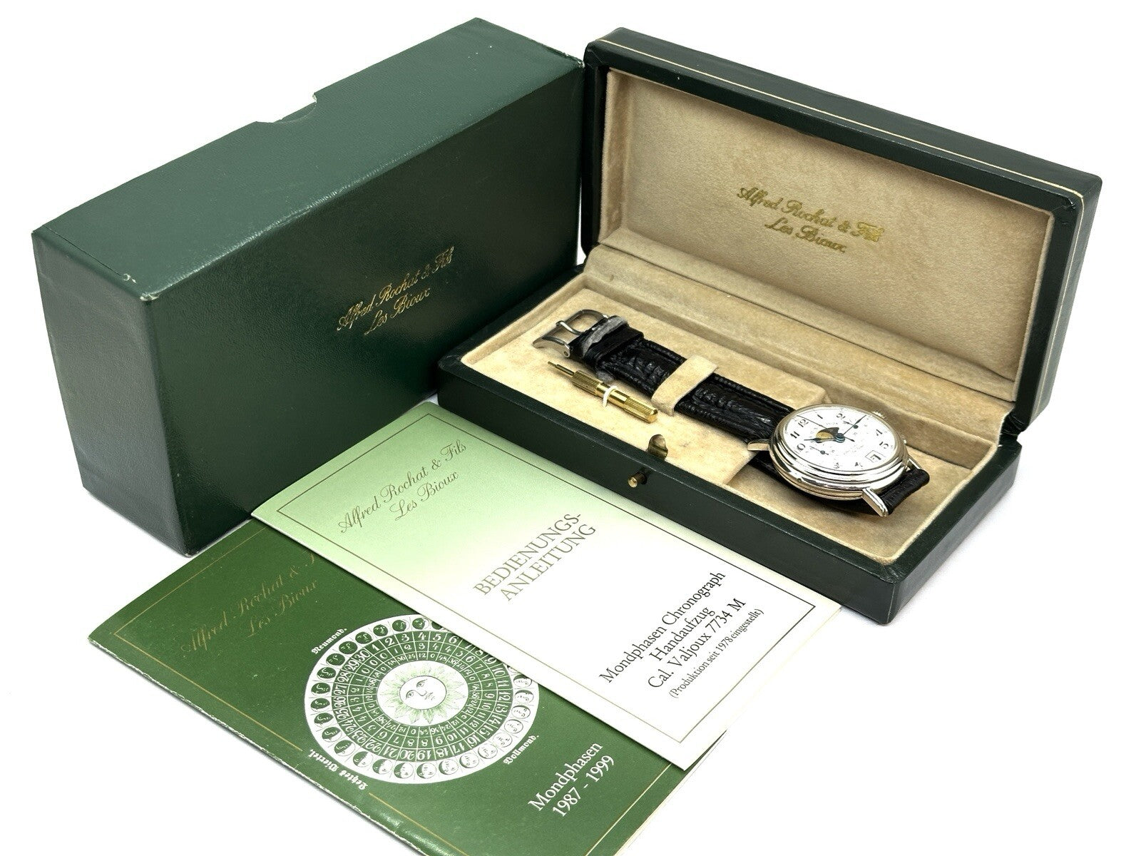 Alfred Rochat & fils (Chronoswiss) Chronograph Mondphase 925er Silber Limitiert