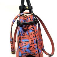 Burberry Graffiti Bag Rot Blau Schwarz Lammleder Schultertasche Top Zustand