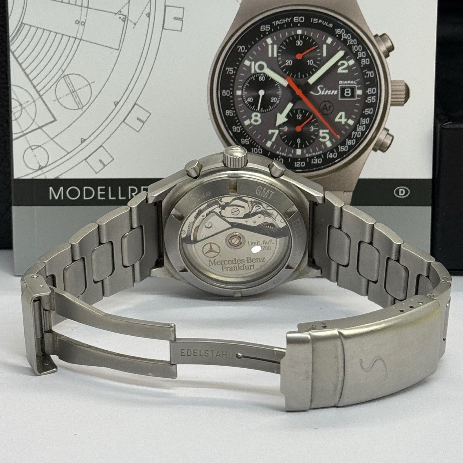 Sinn 144 GMT MERCEDES-BENZ LIMITIERTE AUFLAGE 200stk Chronograph Herrenuhr Stahl