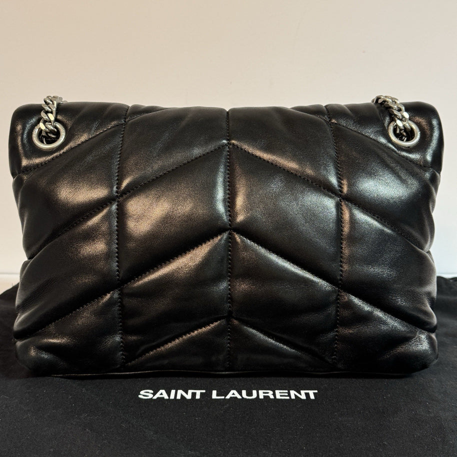 Saint Laurent Schultertasche Puffer Loulou Medium Schwarz Top Zustand