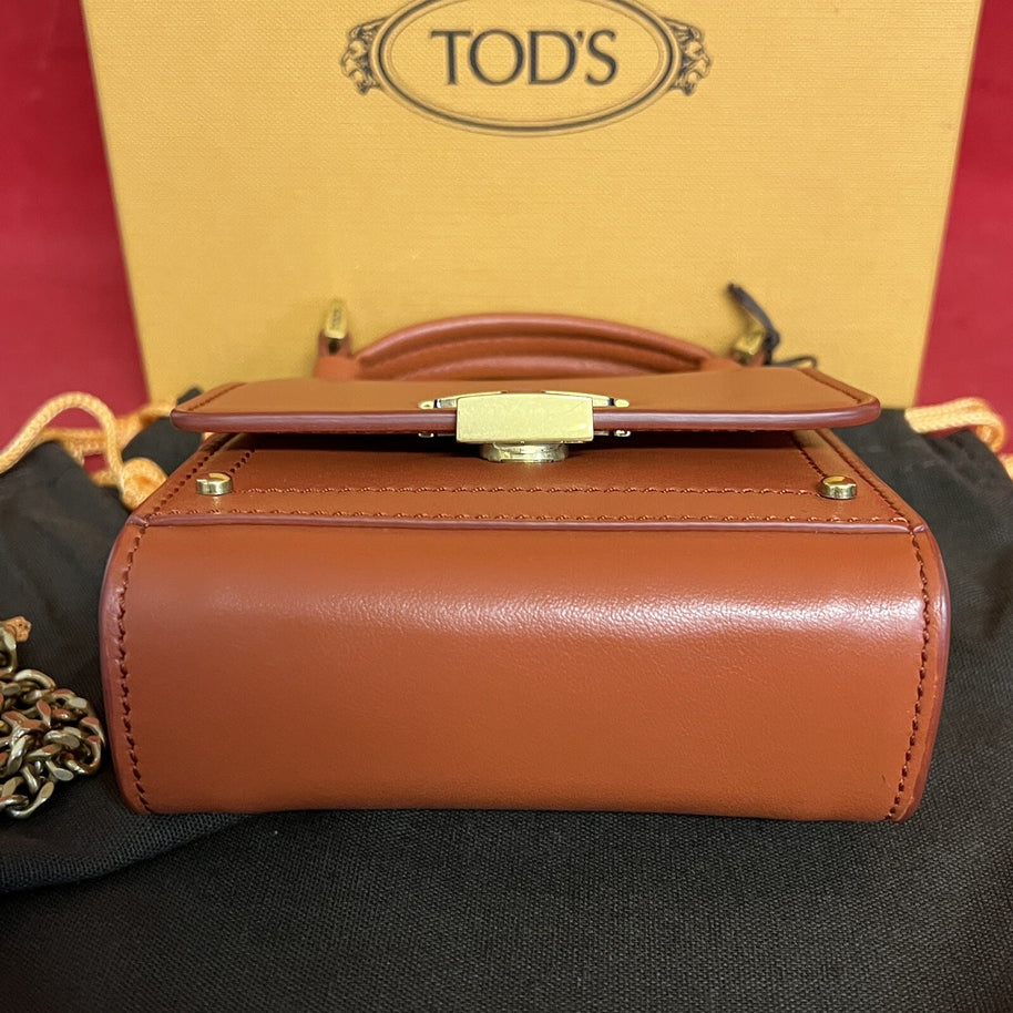TOD’S TODS TSI MINI BAG MICRO ROR TERRACOTTA LEDER UMHÄNGETASCHE NEU