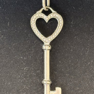 Tiffany & Co. Keys Herz Schlüssel großer Anhänger Weißgold + Orig. Kette