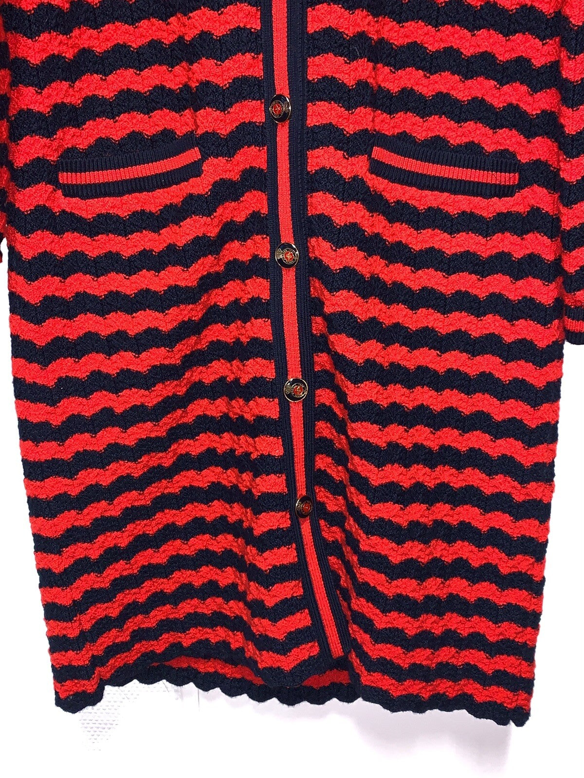 Gucci Wollmantel Damen Cardigan Strickjacke Rot & Dunkelblau Gr. XS NP: 2800€