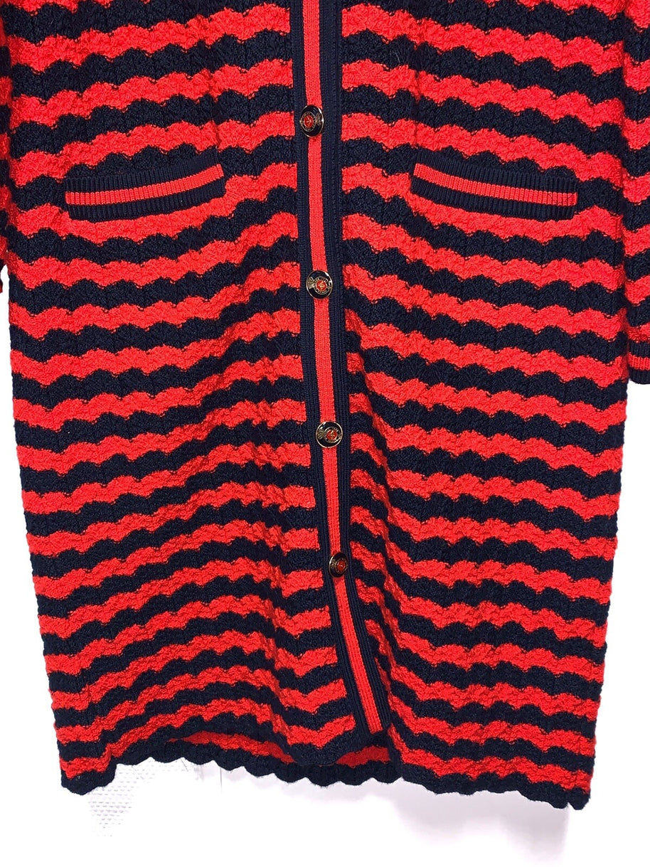 Gucci Wollmantel Damen Cardigan Strickjacke Rot & Dunkelblau Gr. XS NP: 2800€