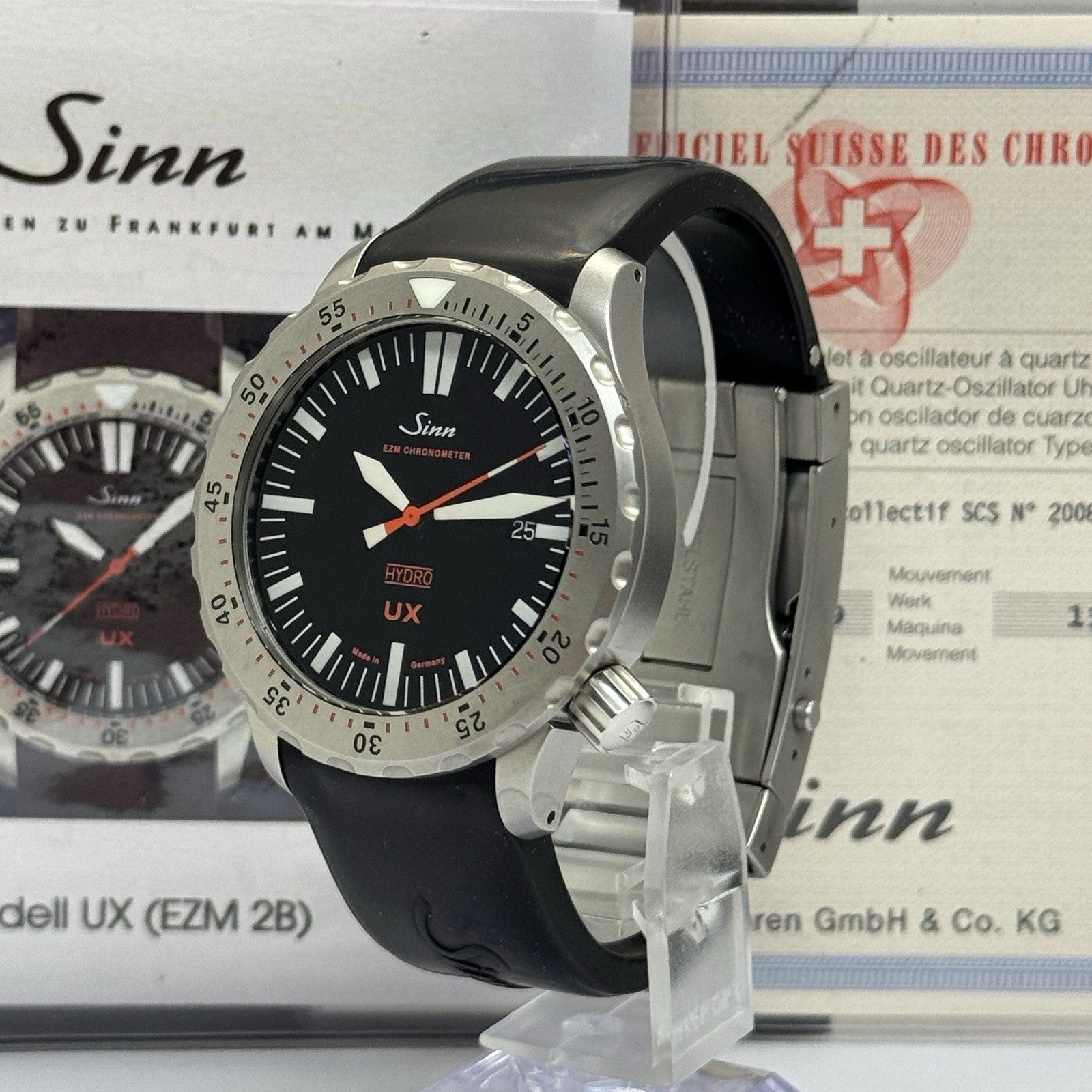 Sinn Spezialuhren UX EZM 2B Hydro 403 Diver Chronometer 44mm Stahl Fullset