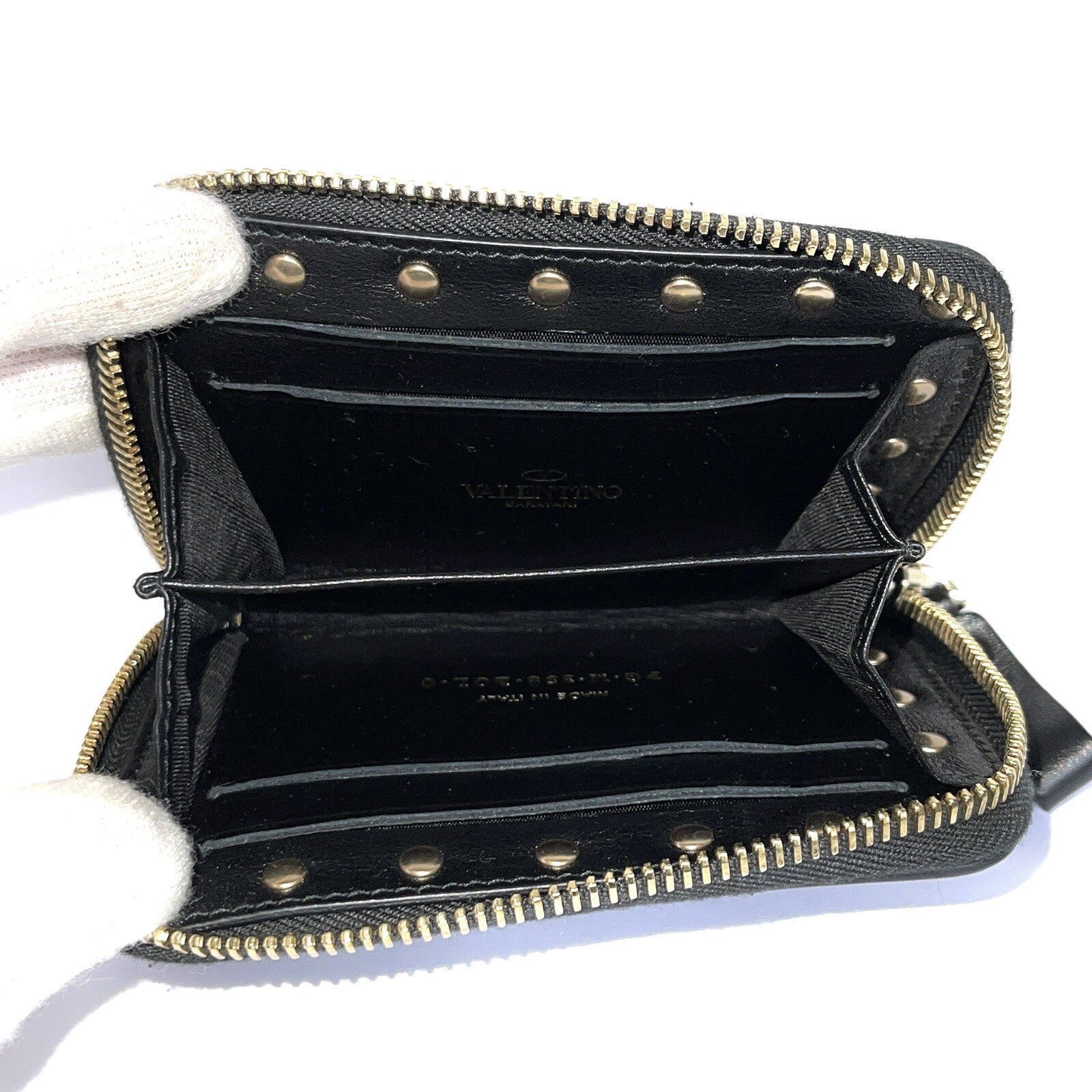 Valentino Garavani Rockstud Damen Portemonnaie Schwarz mit Nieten Geldbörse
