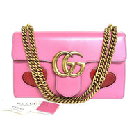 Gucci 431777 GG Marmont Pink Heart Shoulder Bag Schultertasche mit Herz Patch