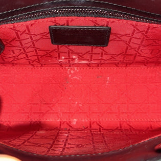 Kleine Lady Dior Small Schwarz Leder & Ruthenium HW All Black Umhängetasche